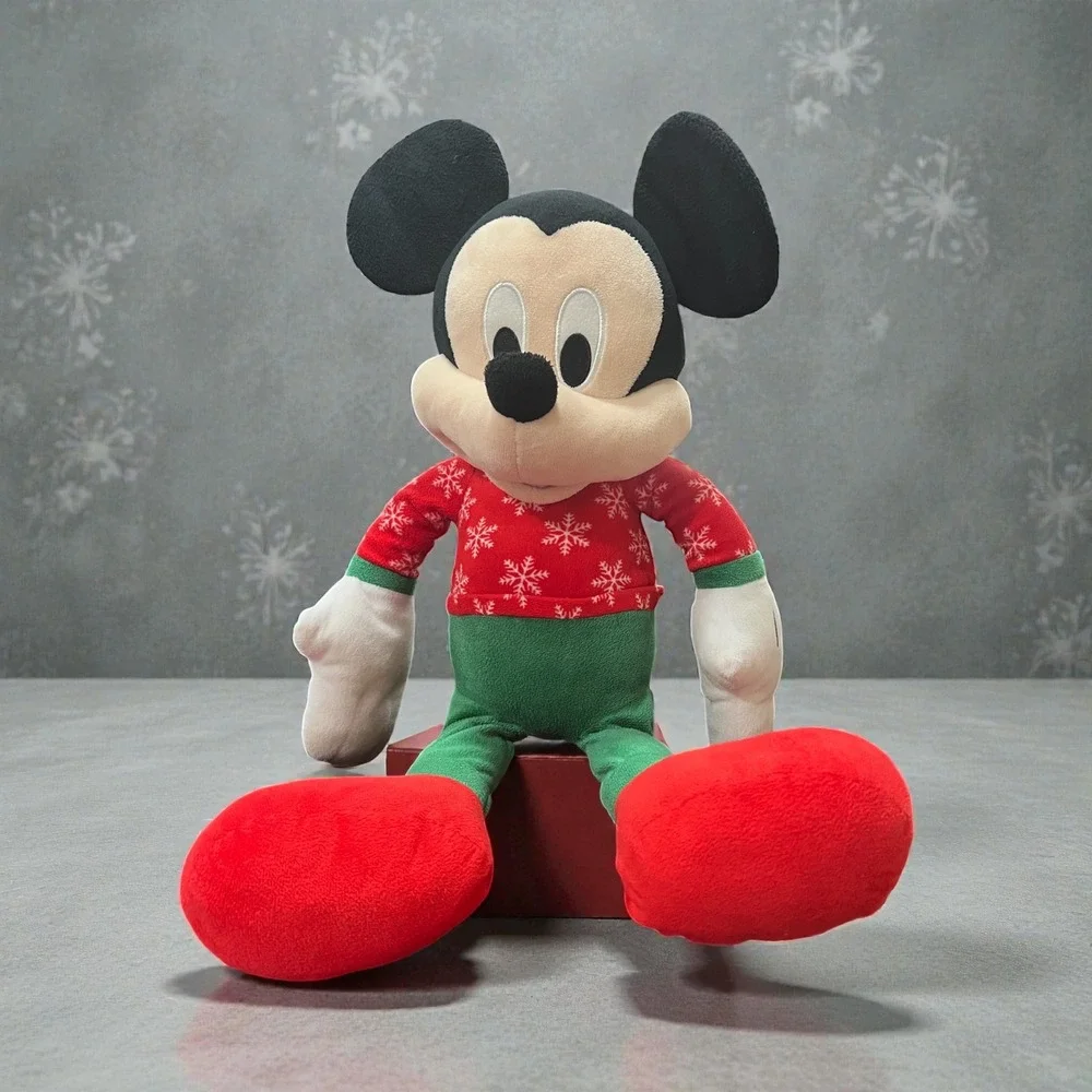 Disney Holiday Mickey Mouse Plush Stuffed Animal‎ Christmas Festive Red Large